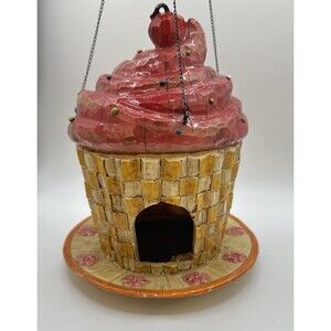 Unique Wood Cupcake Birdhouse – Seymour Mann – Decorative Garden Art